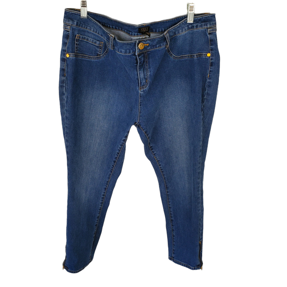 G.I.L.I. " As Is" Size 16 Ankle Zip Jeans - Picture 2 of 8